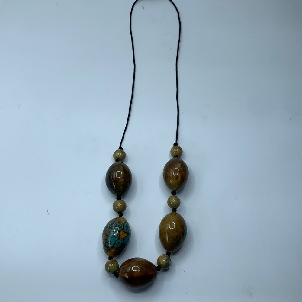 handmade tumbled and polished stone necklace